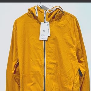 Denim & Flower Ricky Singh Spring Yellow Cotton Full Zip Hooded Jacket Men Large